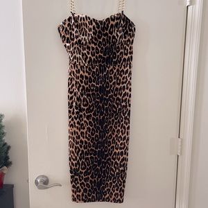 Fashion Nova XL Velvet Leopard Dress